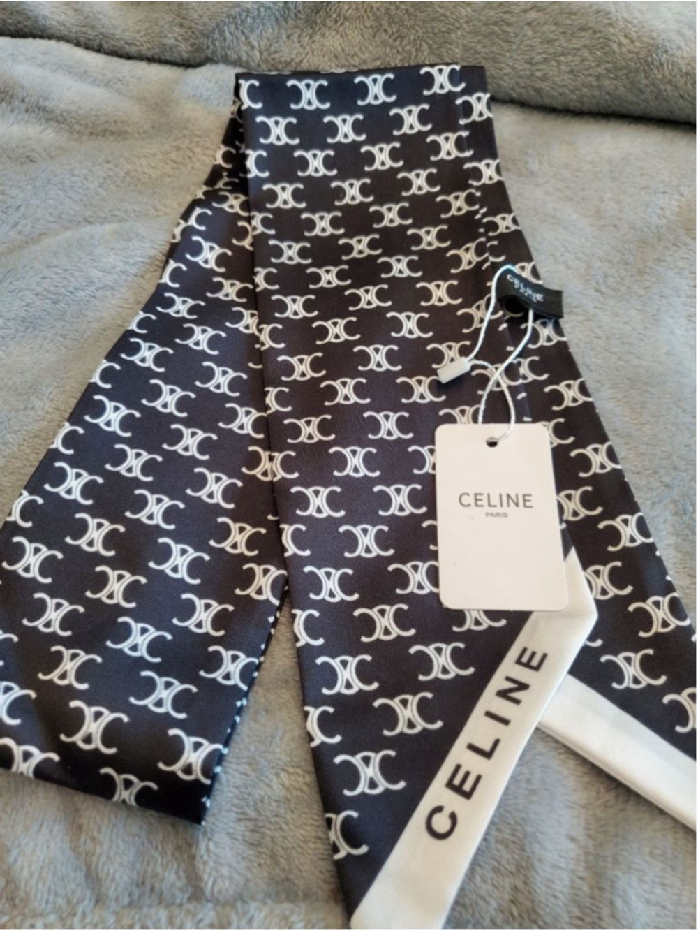 Silk Twilly Scarf — Classy Purse Strap Protector, & Hair Ribbon 3in×44in - Picture 3 of 3